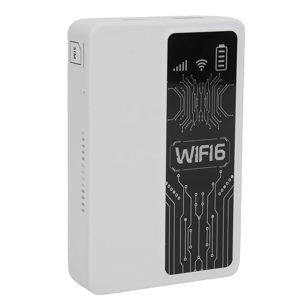 Wisoqu 4G LTE WiFi for Car, Mobile Hotspot with SIM Card Slot, WiFi6, 2.4GHz, 300Mbps, Up to 10 Devices, 10000mAh, for Europe Region, Travel, Home (White)