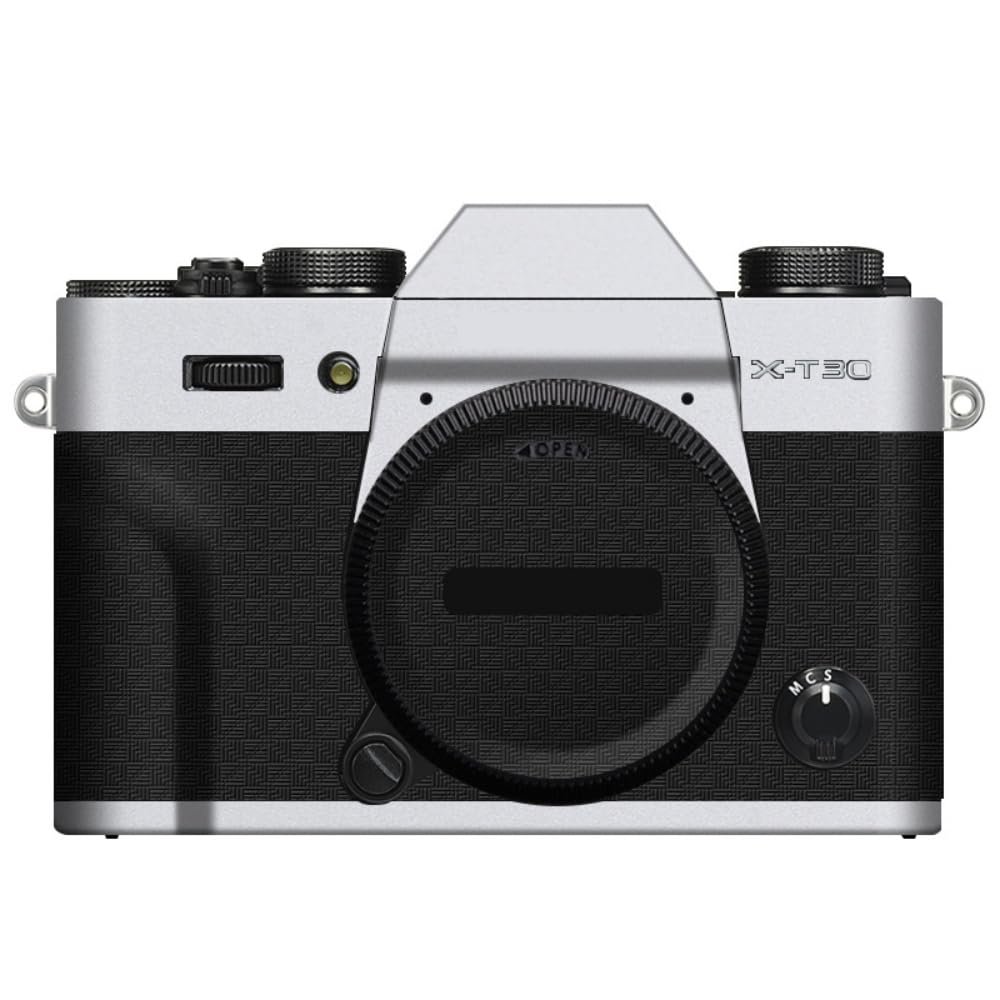 X-T30 X-T30II Anti-Scratch Camera Skin Wrap Sticker Vinyl Protective Film Protector Coat Decals for FujiFilm X-T30 Mark II XT30II (Transparent+Armor Fiber Black)