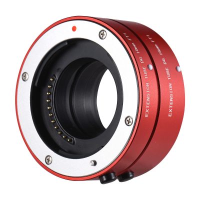 10~16mm Close up Extension Tube Set Multi Functional Metal Electronic Adapter Ring 10mm + 16mm Autofocus Adjustable Aperture Macro Extension Tube Set for Macro Photography Red