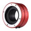 10~16mm Close up Extension Tube Set Multi Functional Metal Electronic Adapter Ring 10mm + 16mm Autofocus Adjustable Aperture Macro Extension Tube Set for Macro Photography Red view 1