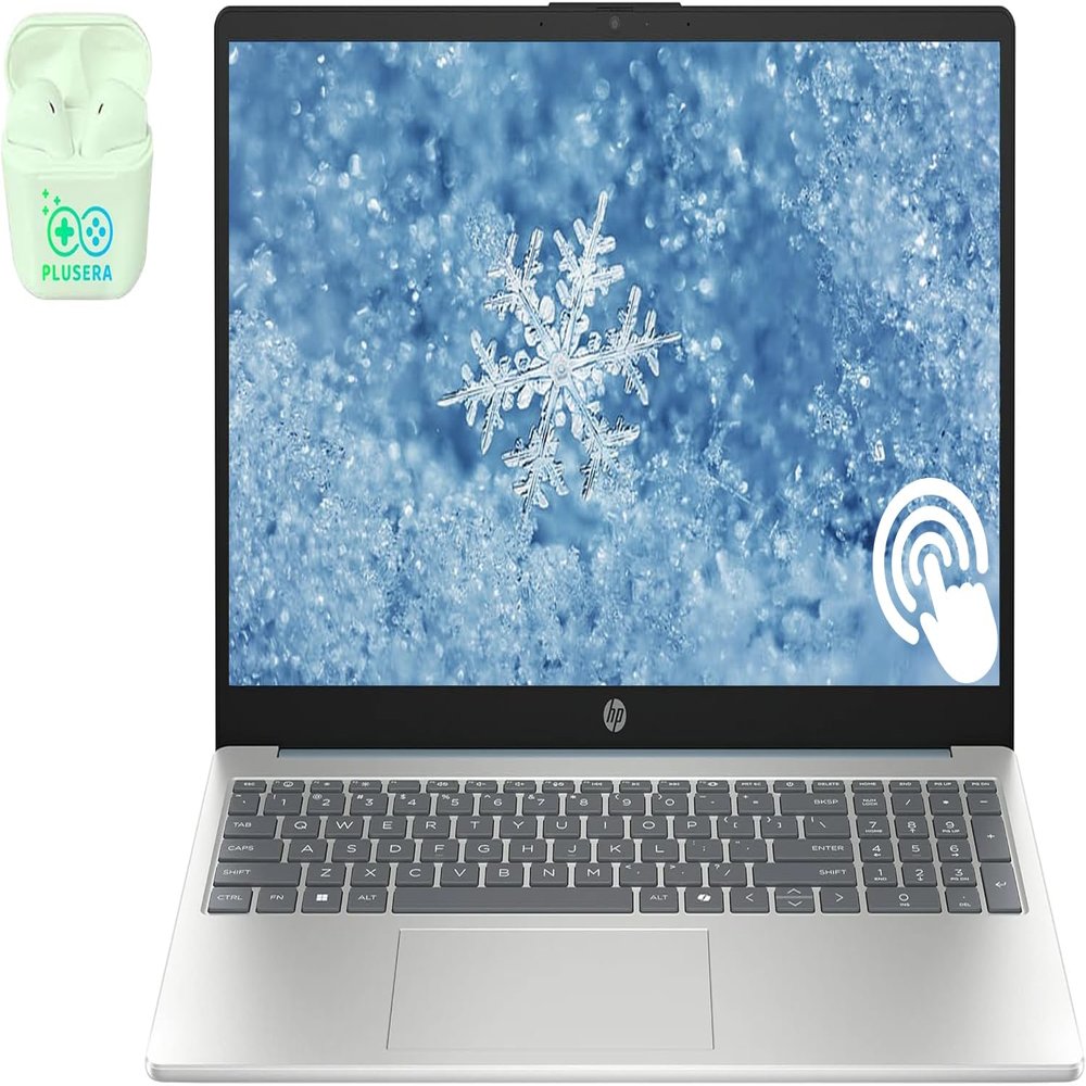 HP 15.6" FHD Touchscreen Business & Student Laptop Computer, 16GB RAM 256GB SSD, 8-core Intel Core i3, PLUSERA Earphones, Moonlight Blue