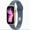 Apple Watch Series 11 [GPS + Cellular, 42mm] Rose Gold Aluminum Case with Anchor Blue Sport Band, S/M (Renewed) view 1