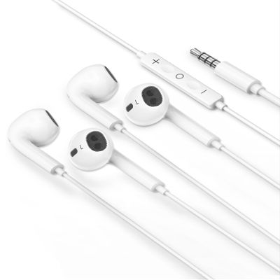 2 Pack Wired Earbuds for iPhone In-Ear Headphones 3.5mm Jack Earphones Noise Isolating Headset With Microphone Lightweight Wired for iPod for iPad Android MP3 Tablets Laptops and More device -White