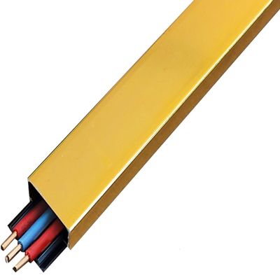 Aluminum Alloy Cable Floor Strip Cord Protector,Self-Adhesive Cable Management Raceway(Gold 1,150x3.5x1.2 cm)