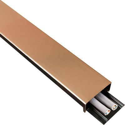 Aluminum Alloy Cable Floor Strip Cord Protector,Self-Adhesive Cable Management Raceway(Gold 2,150x2x1.2 cm)