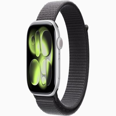 Apple Watch Series 11 [GPS + Cellular, 46mm] Silver Aluminum Case with Dark Gray Sport Loop Band, One Size (Renewed)