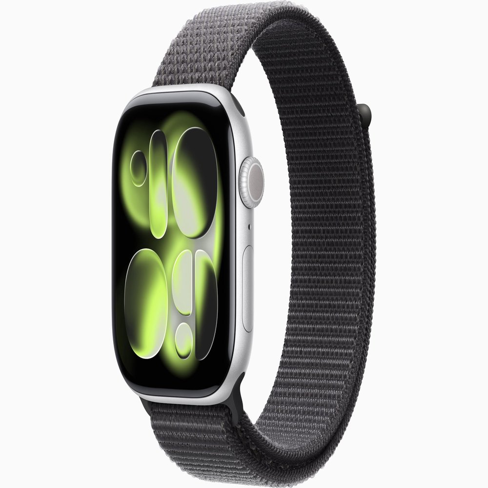 Apple Watch Series 11 [GPS + Cellular, 46mm] Silver Aluminum Case with Dark Gray Sport Loop Band, One Size (Renewed)