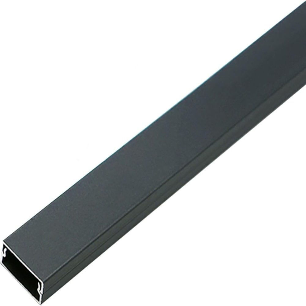 Square Luminum Alloy Trunking, Self Adhesive Cable Raceway Hider/Floor Cable Management(Grey1 1 m 40x20 mm)