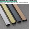 Cord Hider,Self-Adhesive Stainless Steel Management Raceway of Cables, Corner Cord Cover(Silver,1m (20x10 mm)) view 4