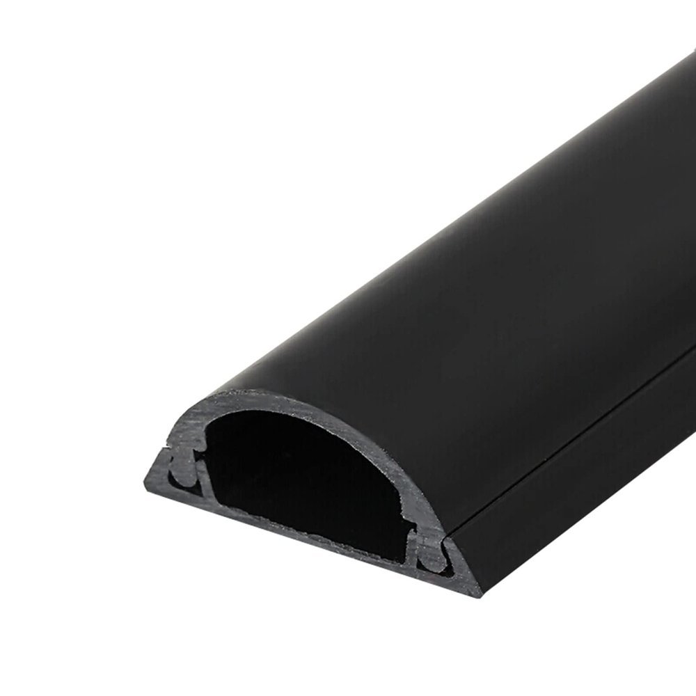 Cord Hider,PVC Cable Raceway Cover,Wall Mount Cable Concealer Management Self Adhesive(Black,No.3)