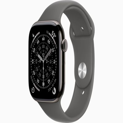 Apple Watch Series 11 [GPS + Cellular, 46mm] Slate Titanium Case with Stone Gray Sport Band, M/L (Renewed)