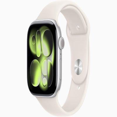 Apple Watch Series 11 [GPS + Cellular, 46mm] Silver Aluminum Case with Starlight Sport Band, M/L (Renewed)