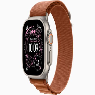 Apple Watch Ultra 3 [GPS + Cellular, 49mm] Natural Titanium Case with Terra Cotta Alpine Loop, Medium (Renewed)