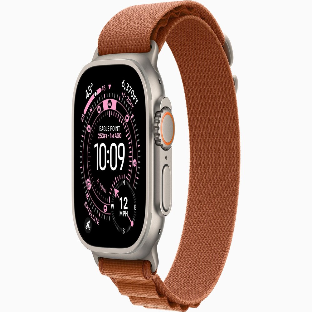 Apple Watch Ultra 3 [GPS + Cellular, 49mm] Natural Titanium Case with Terra Cotta Alpine Loop, Medium (Renewed)
