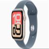 Apple Watch SE 3 [GPS + Cellular, 44mm] Starlight Aluminum Case with Anchor Blue Sport Band, M/L (Renewed) view 1