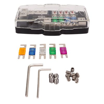 ANL Stereo Holder, Car Audio Holder with LED Display, 2 Inlet 4 Outlet Circuit for Cars SUVs Buses RVs Yachts Boats, ABS Zinc Alloy Construction with Hex Wrench and Screws