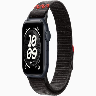 Apple Watch SE 3 [GPS + Cellular, 40mm] Midnight Aluminum Case with Midnight Black Nike Sport Loop, One Size (Renewed)