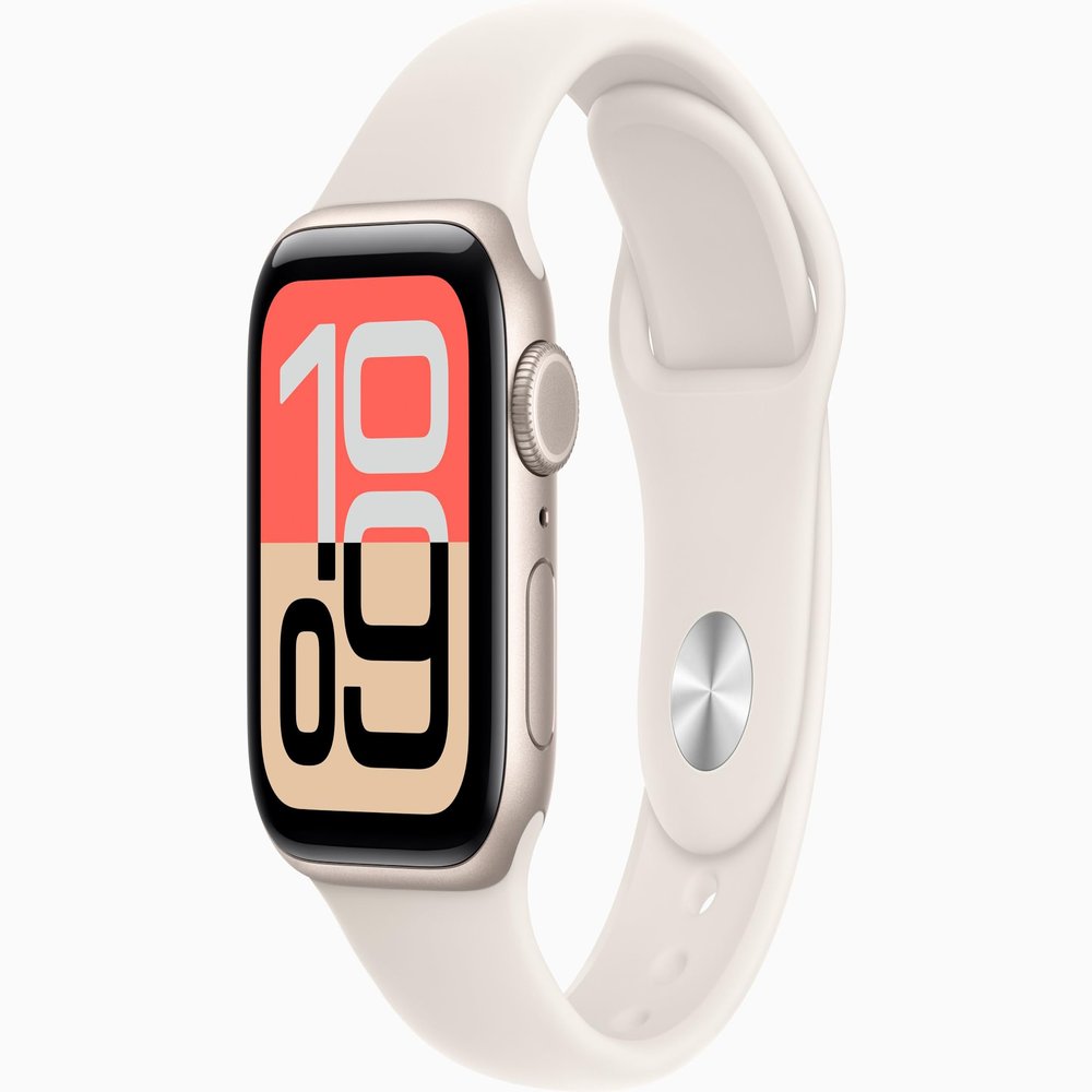 Apple Watch SE 3 [GPS, 40mm] Starlight Aluminum Case with Starlight Sport Band, M/L (Renewed)
