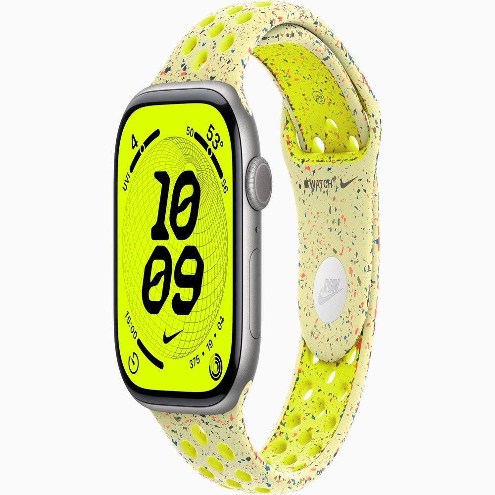 Apple Watch Series 11 [GPS + Cellular, 46mm] Space Gray Aluminum Case with Volt Splash Nike Sport Band, M/L (Renewed)
