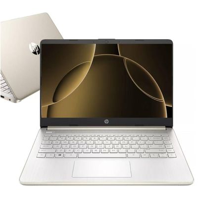 HP Slim & Powerful 16GB RAM Laptop  1-Year Free Microsoft 365, Fast Intel Core, 1.1TB Storage (64GB SSD with 64GB External and 1TB Cloud Storage) - Win 11 w/o Earbuds (Pale Gold)