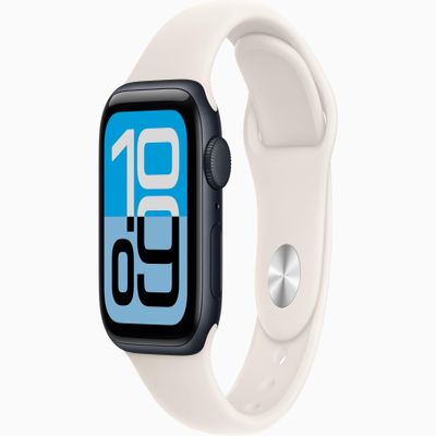 Apple Watch SE 3 [GPS + Cellular, 40mm] Midnight Aluminum Case with Starlight Sport Band, M/L (Renewed)