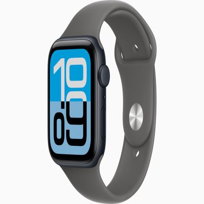 Apple Watch SE 3 [GPS + Cellular, 44mm] Midnight Aluminum Case with Stone Gray Sport Band, S/M (Renewed)