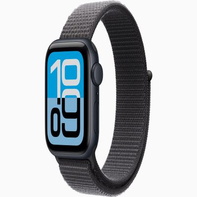 Apple Watch SE 3 [GPS, 40mm] Midnight Aluminum Case with Dark Gray Sport Loop Band, One Size (Renewed)