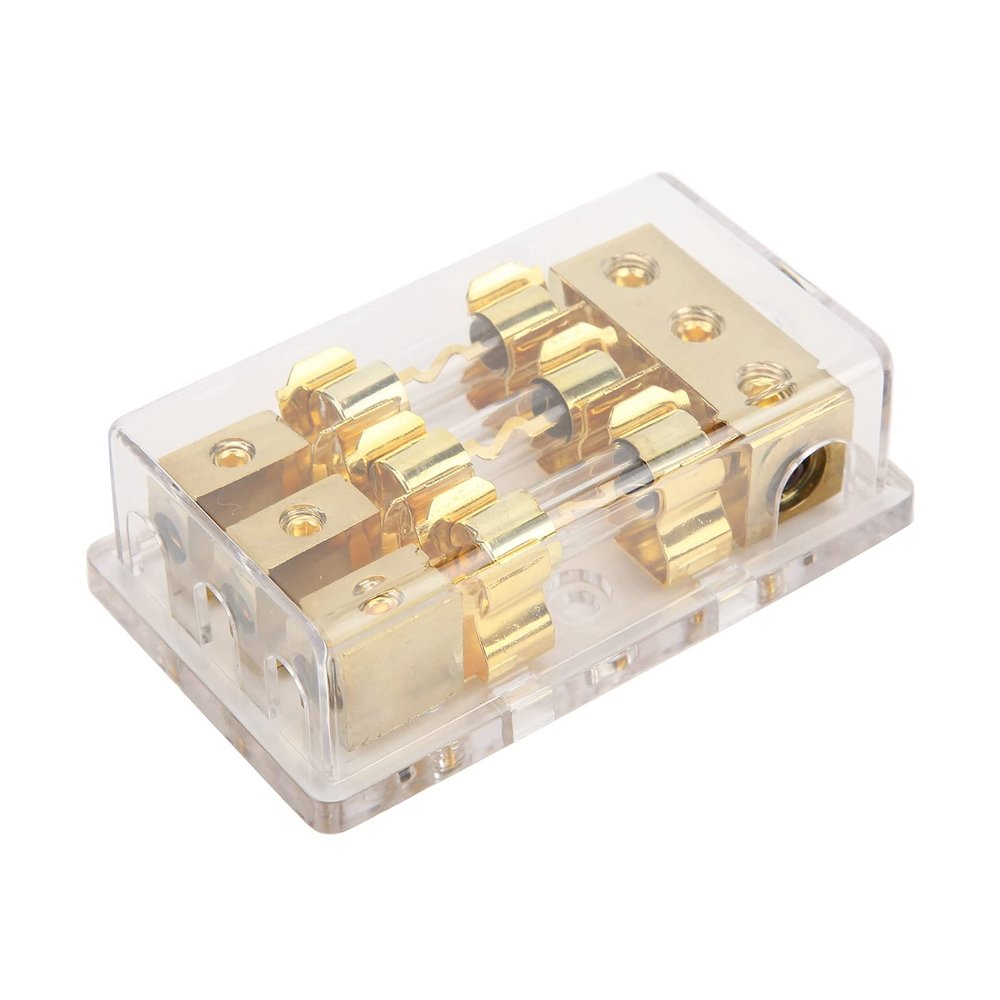 1x0GA in 3x4GA Out Distribution Block Holder, 60A Ground Distribution Block, ABS Holder for Car Trucks Ships Audio Amplifier Modification,