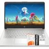 HP Lightweight Laptop  16GB RAM, 1.25TB Storage (128GB SSD + 128GB External + 1TB Cloud), HD Display, Windows 11, 1-Year Microsoft 365, w/Wireless Earbuds  Silver, Business & Home Use view 1