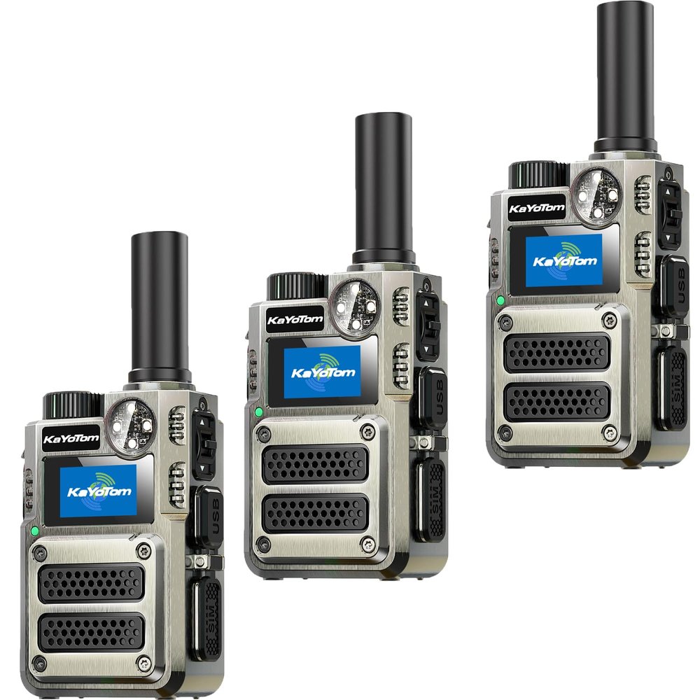 [Lifetime Free] Unlimited Range Walkie Talkies 4G LTE Long Range Two-Way Radios with Nationwide & Global Range,Multi-Function Light & SOS Alert Poc Radios for Wilderness Hiking,Truck Fleet (3 Pack)
