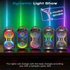 Party Bluetooth Speaker with Dual 4" Woofers, 60W Peak Power, 12H Playtime, Dynamic LED Lights, TWS, FM, AUX, USB, Mic Input, Portable Rechargeable Speaker for Indoor & Outdoor Events -Updated Version view 4