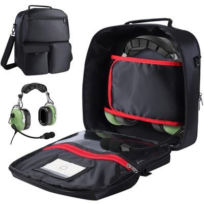 Amotpo Pilot Headset Bag Aviation Headset Pilot Bag, Durable Aviation Flight Carry Case with Multiple Pockets for Aviation Headset, Pilot Kneeboard and Other Accessories