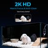 2K HD WiFi Pet Camera for Rabbits, 140 Wide-Angle Anti-Glare Lens, Night Vision, Two-Way Audio, AI Motion Alerts, Easy Install & 24/7 Recording for Bunny Cages & Playpens view 2