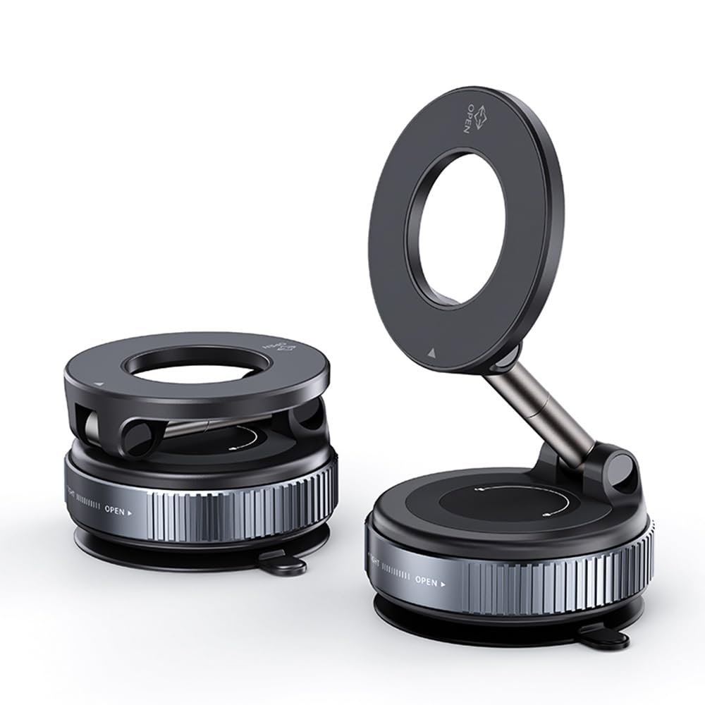 MZYLW Magnetic Car Phone Holder for Chevrolet Silverado/GMC Sierra 2500HD/3500HD 2020-2024 360 Adjustable Suction Cup Magnetic Phone Holder Foldable Vacuum Suction Cup Phone Mount,Black