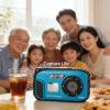 Diving Camera with 48MP, 2.4 Inch Color Screen, 1080P Video, 5M, 32GB Memory Card - Anti Shake, Face Recognition, While Charging, Ideal for Underwater Adventu (Blue) view 3