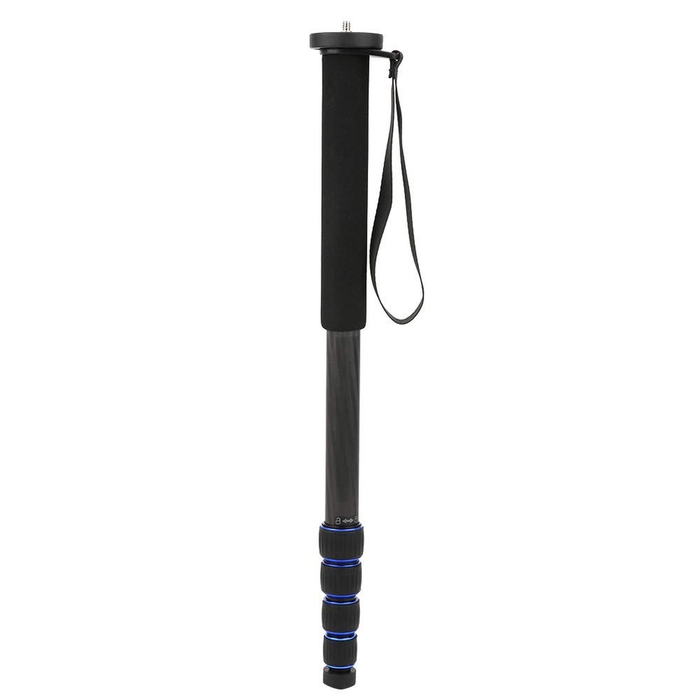 Carbon Fiber DSLR Camera Monopod, 5 - Section Telescopic Lightweight Portable 45cm to 165cm - Quick Locking System, Comfortable Foam Grip, Travel and Outdoor Photography