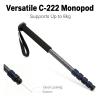 Carbon Fiber DSLR Camera Monopod, 5 - Section Telescopic Lightweight Portable 45cm to 165cm - Quick Locking System, Comfortable Foam Grip, Travel and Outdoor Photography view 2