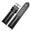 Leather Watch Band Strap Black Dark Brown 18 19 20 21 22 24mm Watchbands Men Women Polished Buckle(Black silver buckle,21mm) view 2