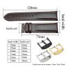 Leather Watch Band Strap Black Dark Brown 18 19 20 21 22 24mm Watchbands Men Women Polished Buckle(Black silver buckle,21mm) view 3