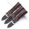 Leather Watch Band Strap Black Dark Brown 18 19 20 21 22 24mm Watchbands Men Women Polished Buckle(Black silver buckle,21mm) view 4
