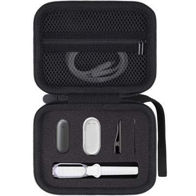Baval Hard Case Compatible with Plaud NotePin/NotePin S AI Voice Recorder-with Custom Foam Insert,Holds NotePin Recorder,Magnetic Pin,Clip,Charging Dock and Cable,Wristband(Black Case)