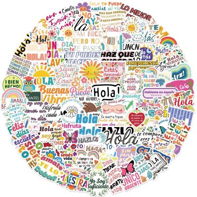 100Pcs Funny Spanish Motivational Stickers Motivational Spanish Sticker for Teens Adults, Positive Quotes Stickers Cool Affirmation Positive Decals for Laptop Scrapbook Hard Hats (Spain)