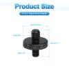 PATIKIL Tripod Screw Adapter 1/4" Male to M5 Male, 2 Pcs Tripod Nut Connectors Camera Mount Screw Camera Double Head Converter for Microphone Holder Magic Arms Accessories, 18 mm view 2