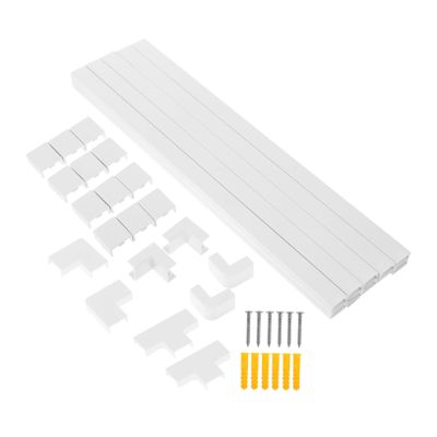 Happyyami PVC Cable Management Sleeve Cord Hiders with Accessories and Screws Wire Concealers for Wall Cable Covers Power Strip and USB Port Organizer Sleek Design for Residential and