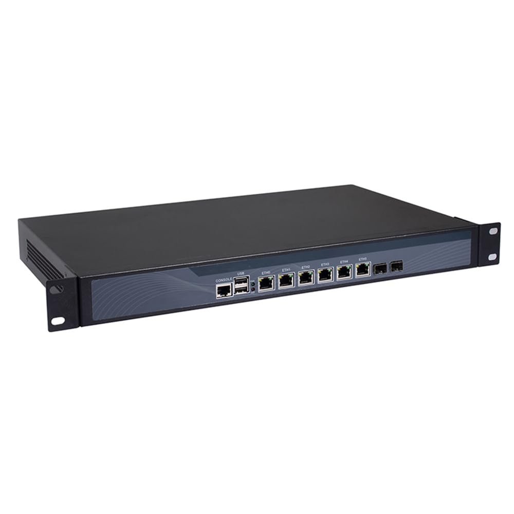 Firewall, VPN, 19 Inch 1U Rackmount, OPNsense, Network Appliance, Z87 with I3 4160, RS16, AES-NI, 6 x LAN, 2 x SFP+ 82599ES 10 Gigabit, Bypass, 0 RAM, 0 Storage, Barebone No System