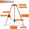 DFEDHF Confined Space Equipment Adjustable Commercial Firefighting Rescue Tripod with Self-Locking Device,Confined Space Tripod Kit Sewer Lifting Tripod Sewer Lifting Tripo, 2600Lbs Winch view 2