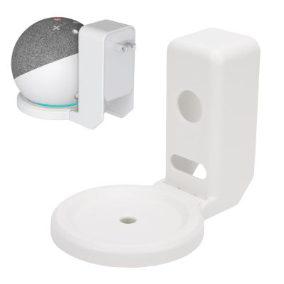 Gugxiom for Dot 4 5 Wall Mount, Wall Outlet Shelf Fit for Dot 4 5 Speaker Space Saving Shelf Wall Holder Built in Cable Management (White)