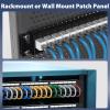 Cyberguys! CAT6 1U 24-Port Keystone Patch Panel, Rackmount or Wall Mount Network Panel w/Cable Management Bar, All-in-One Ethernet & Multimedia Keystone Jack Solution, Durable Construction view 4