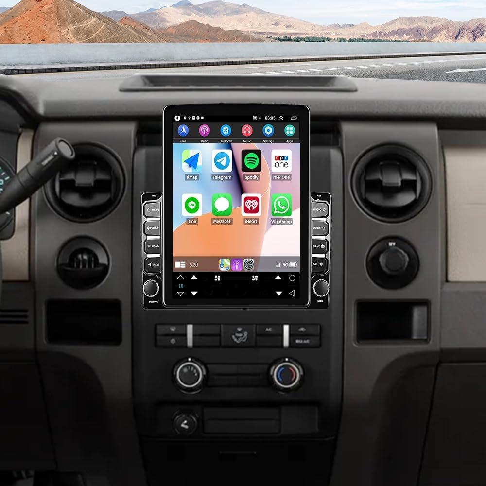 Car Stereo for Ford F-150 2004-2008, 9.7 Inch HD Touchscreen Radio Android 13 with CarPlay Android Auto 2GB +32GB Car Radio Receiver GPS Navi + AHD Camera Bluetooth/WiFi