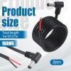 2 Pcs Right Angle DC Power Pigtails Cable, 90 Degree 5.5 x 2.5mm DC Male Barrel Plug to Bare Wire Open End Power Supply Adapter Repair Cord for Security Camera LED Strip Light Monitors (3.3FT) view 2